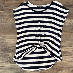 Navy and White Striped Women's Tee